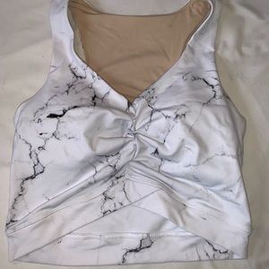 Buff bunny wrap crop top in marble
